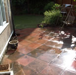 paving stones in backyard