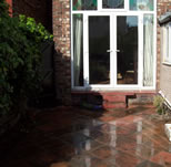 Paving in courtyard